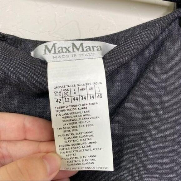 MaxMara Charcoal Gray Silk Blend Pencil Skirt 12 - Picture 3 of 6